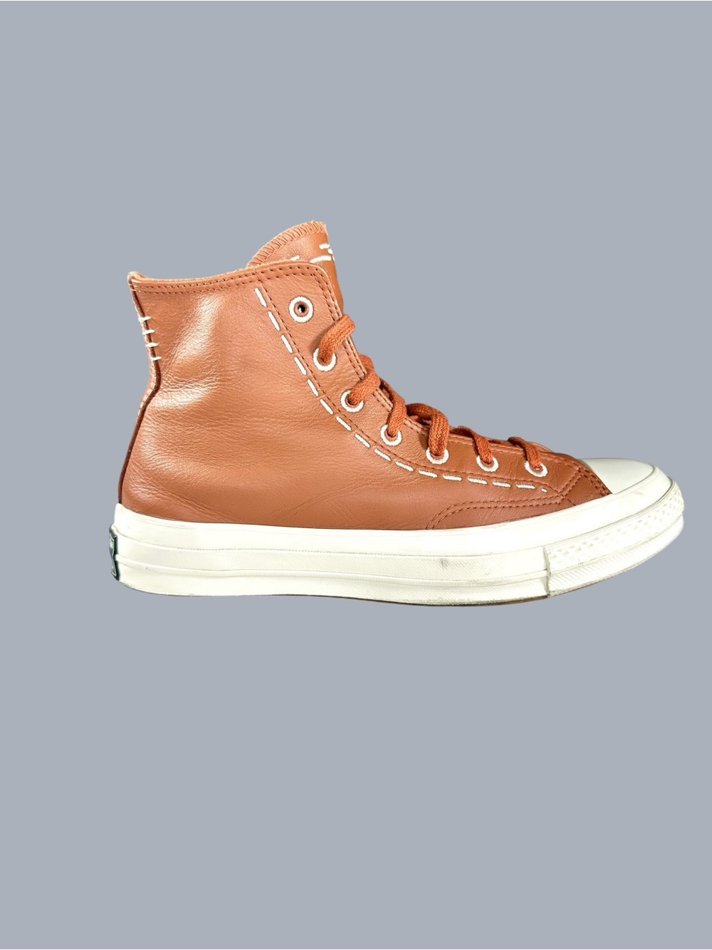 Converse Limited Ed. Chuck 70 Bold Stich Leather ‘Tawny Owl’ High-Top Sneakers - Picture 6 of 11